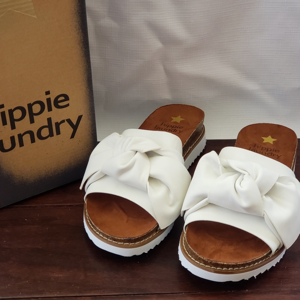 Hippie Laundry white sandals. New